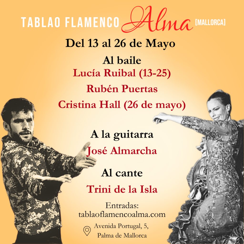 Lucía Ruibal y Rubén Puertas en Tablao flamenco Alma en Mallorca