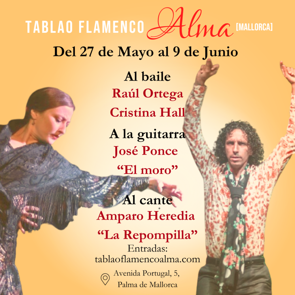Raul Ortega y Cristina Hall en Tablao Flamenco Alma en Palma de Mallorca